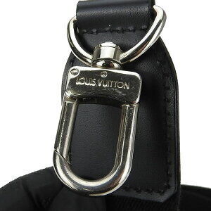 Louis Vuitton black leather strap shoulder slide crossbody adjustable